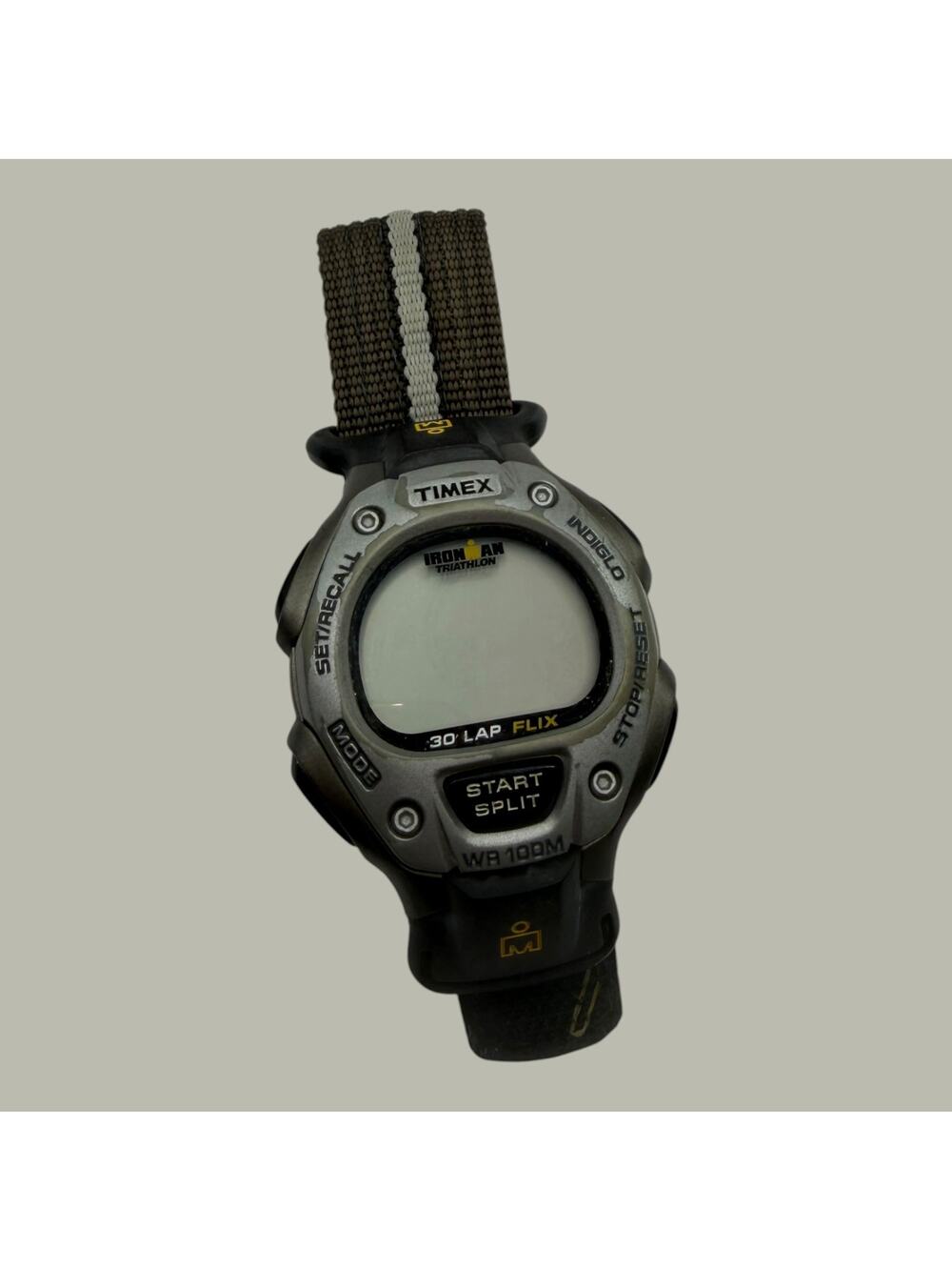 Timex Ironman Triathlon 30-Lap Flix Digital Watch WR 100M Olive Green NATO Strap